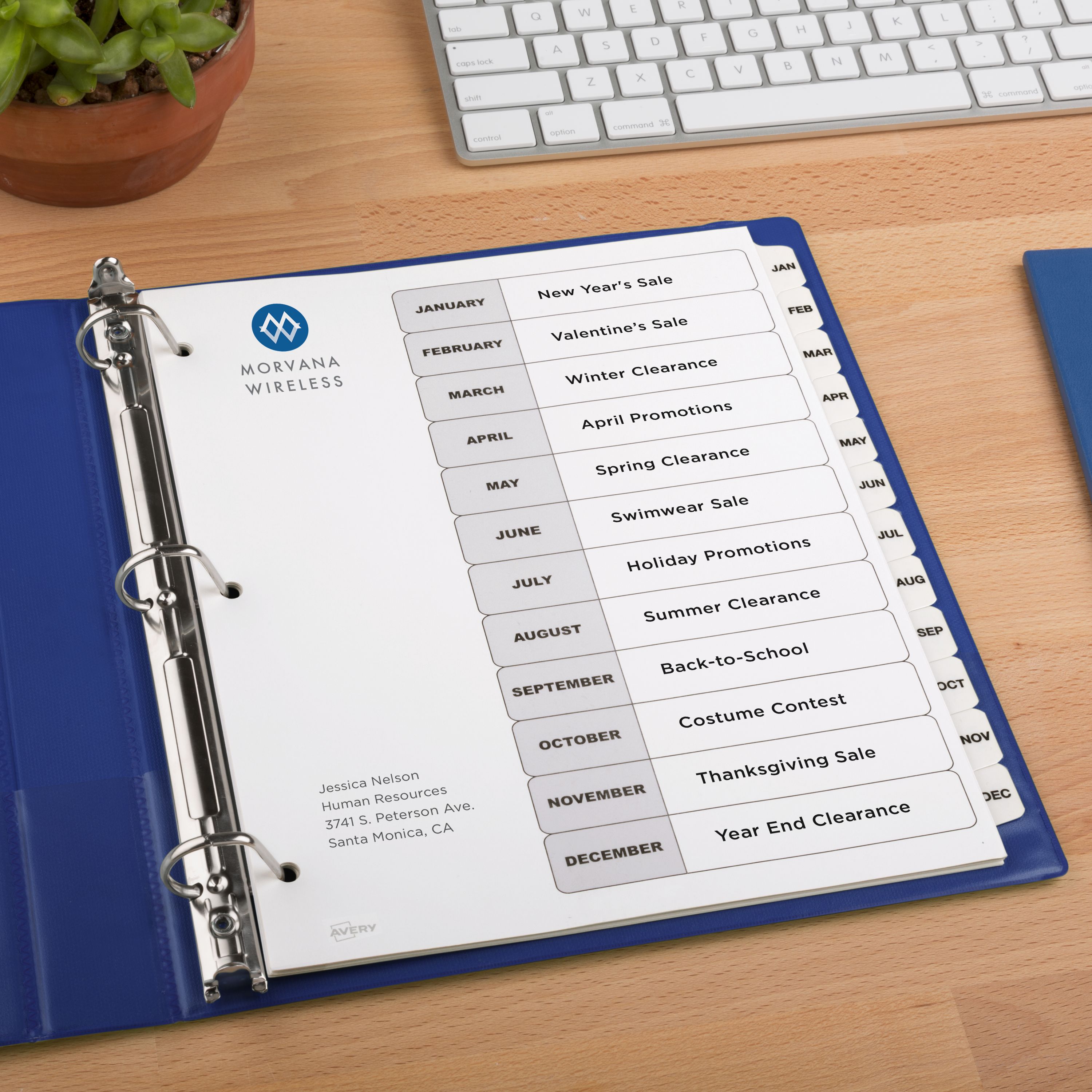 ①②④5冊セット Ready Index® Jan-Dec Dividers, 12 Tab Sets, 6 Sets 11826 | Avery